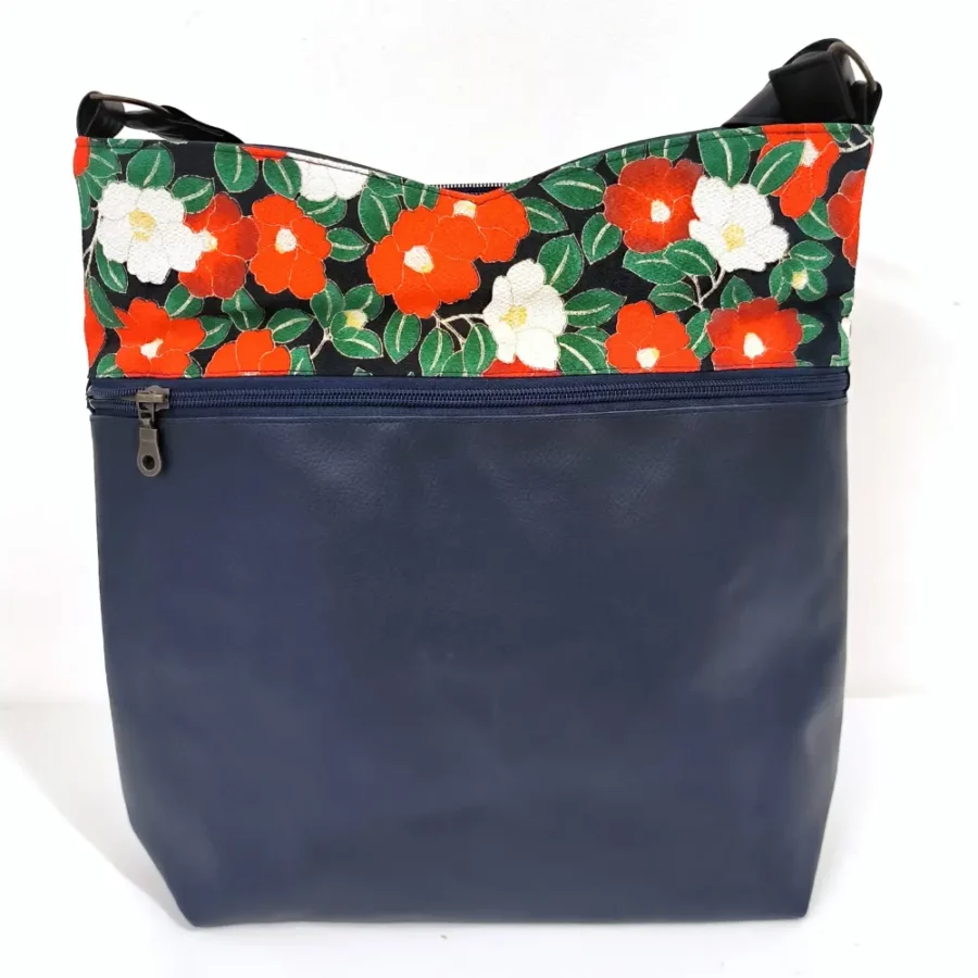 Grande sacoche vegan à bandoulière réglable Coquelicot rouge – Image 2
