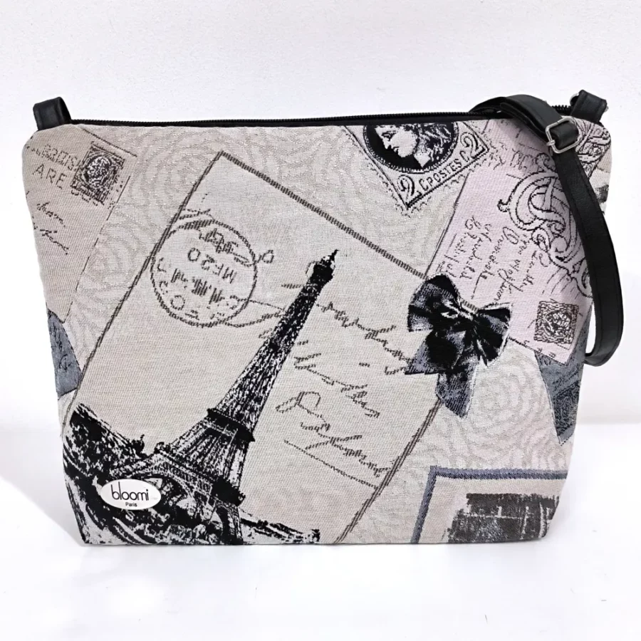 Moyenne pochette bandoulière à bande Bons Baisers de Paris