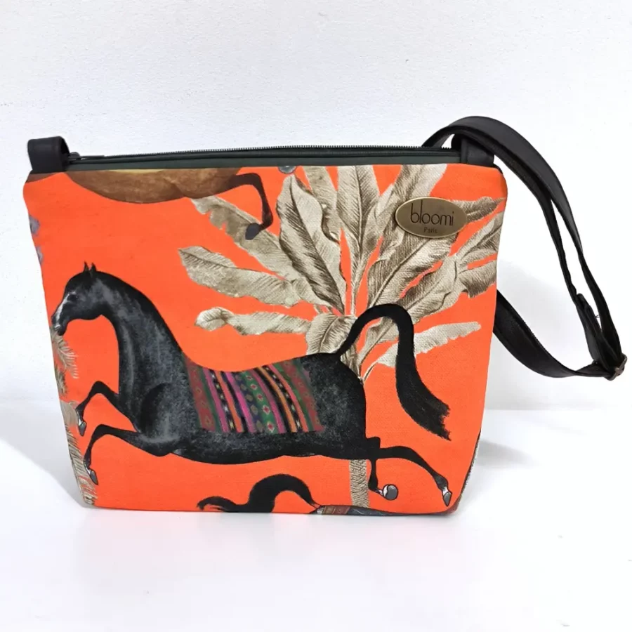 Petit sac vegan en bandoulière Perses chevaux
