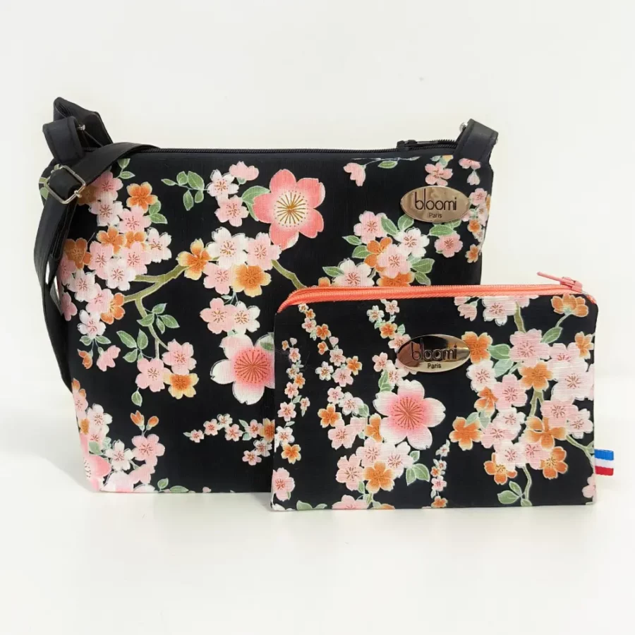 Petit sac en bandoulière Sakura noir – Image 2