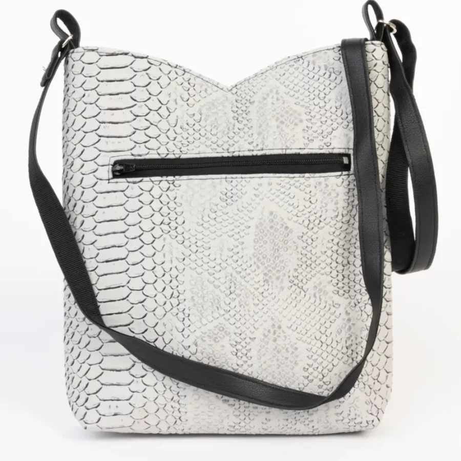 Petite sacoche en bandoulière cuir vegan gris Hebi – Image 2
