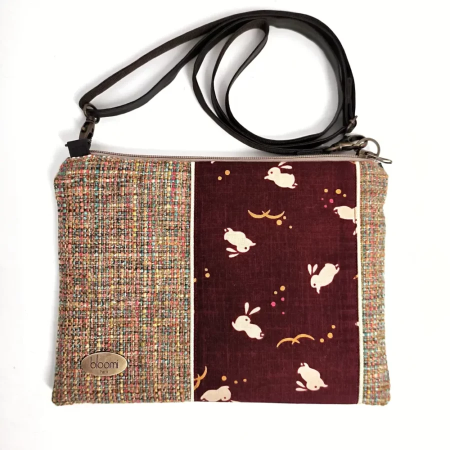 Pochette bandoulière format ipad mini Lapins rouge