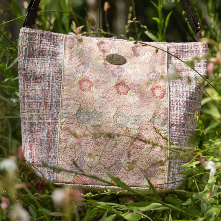 Sac moyen gamme prestige Kimono rose et tweed