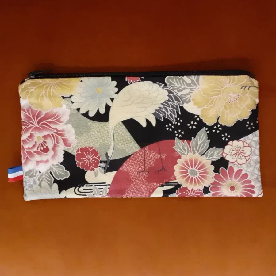 Trousse allongée en tissu de kimono japonais Hokkaido – Image 3