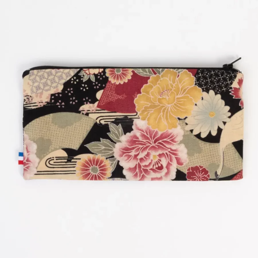 Trousse allongée en tissu de kimono japonais Hokkaido – Image 4