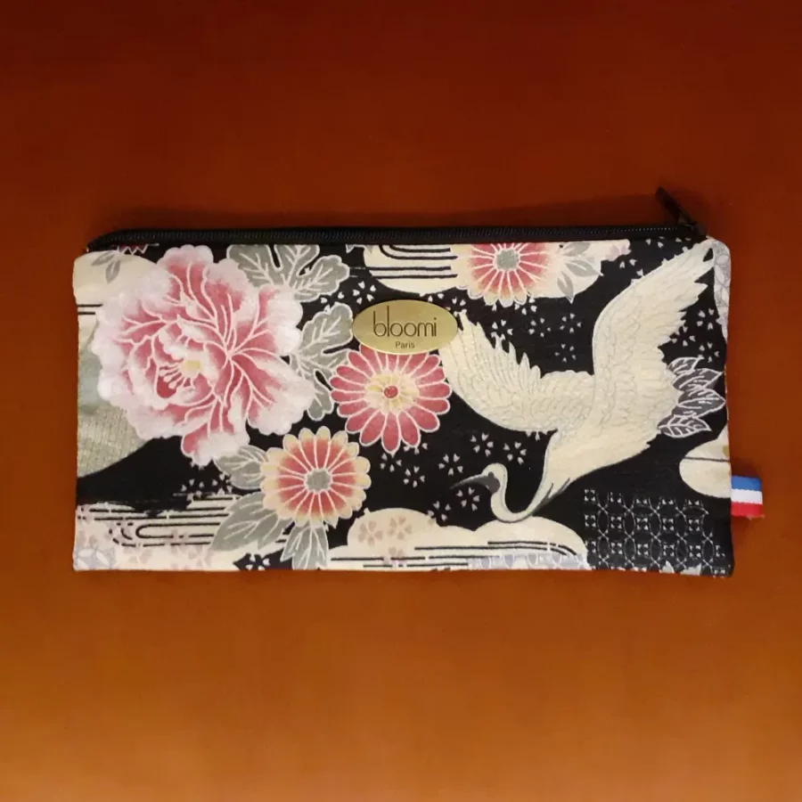 Trousse allongée en tissu de kimono japonais Hokkaido – Image 2