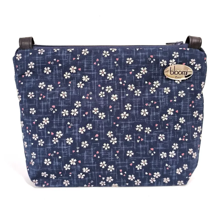 Petit sac en bandoulière imprimé petites fleurs de prunier