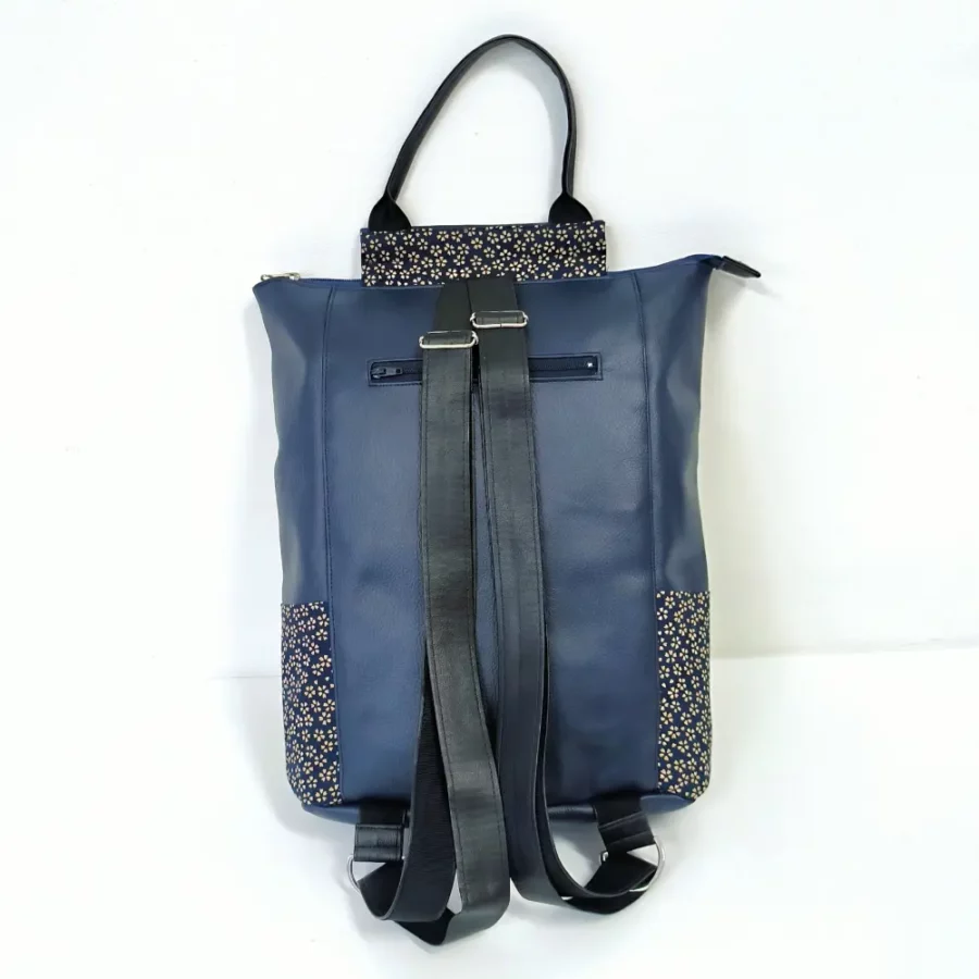 Grand sac à dos vegan Sakura bleu marine – Image 2