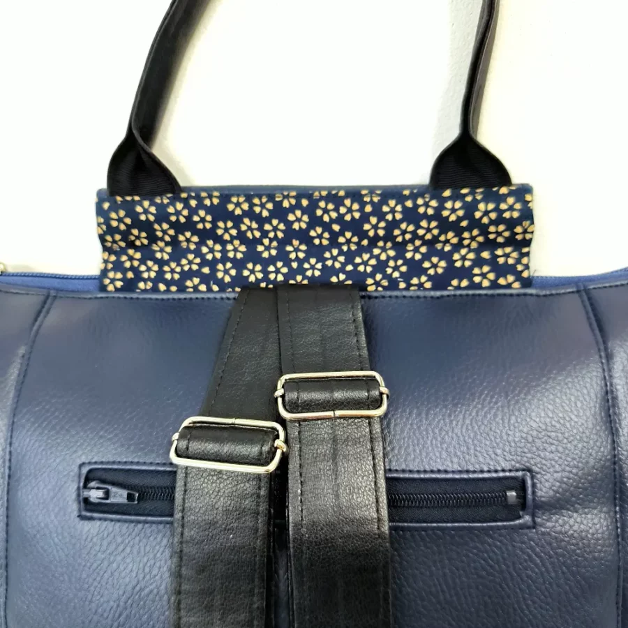 Grand sac à dos vegan Sakura bleu marine – Image 4