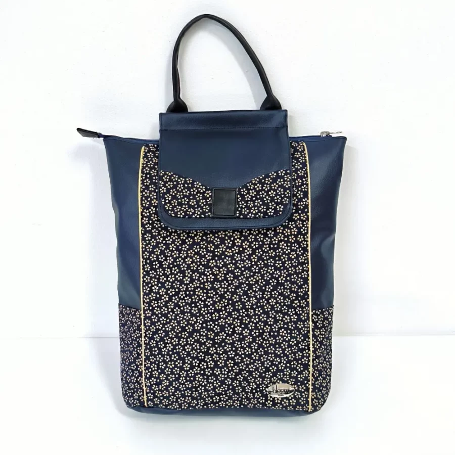 Grand sac à dos vegan Sakura bleu marine