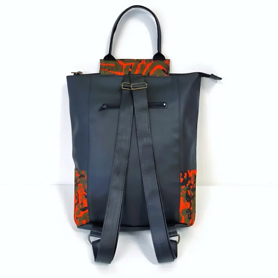 Grand sac à dos vegan Splash orange – Image 2