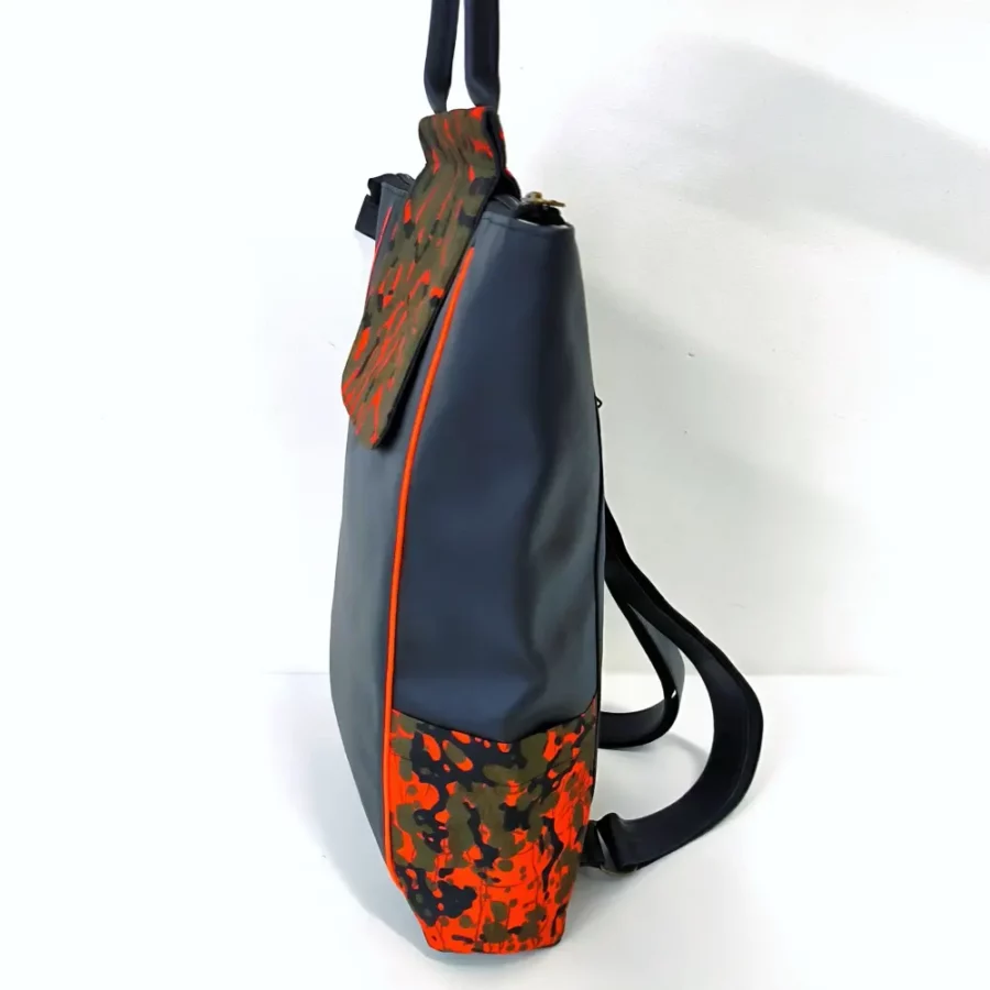 Grand sac à dos vegan Splash orange – Image 3
