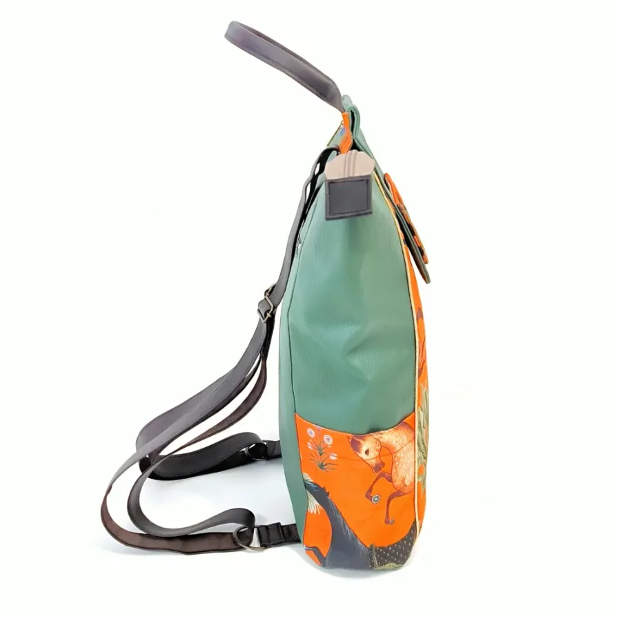 Grand sac à dos vegan Perses chevaux orange – Image 4