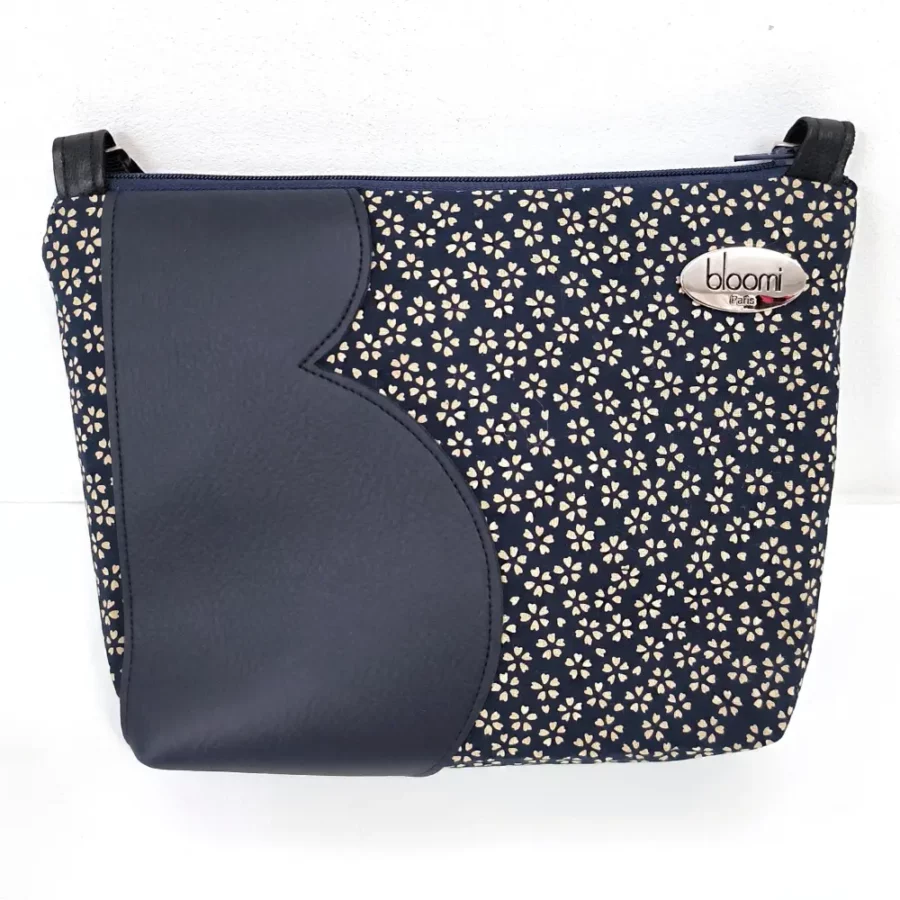 Petit sac en bandoulière vegan Sakura bleu marine