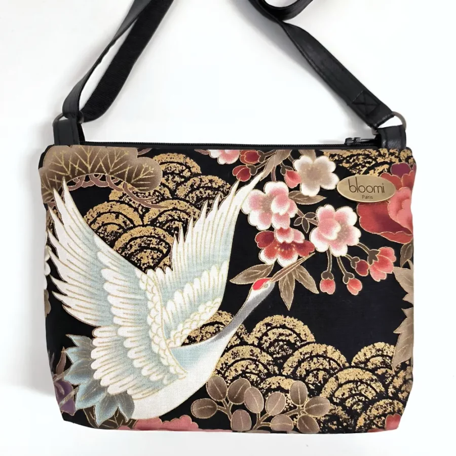 Petit sac en bandoulière vegan Kushiro noir – Image 3