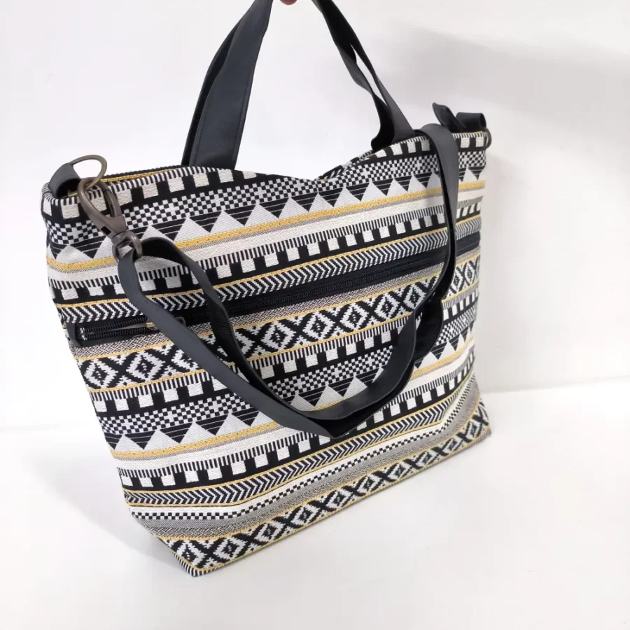 Cabas moyen format en jacquard imprimé Holbox – Image 2