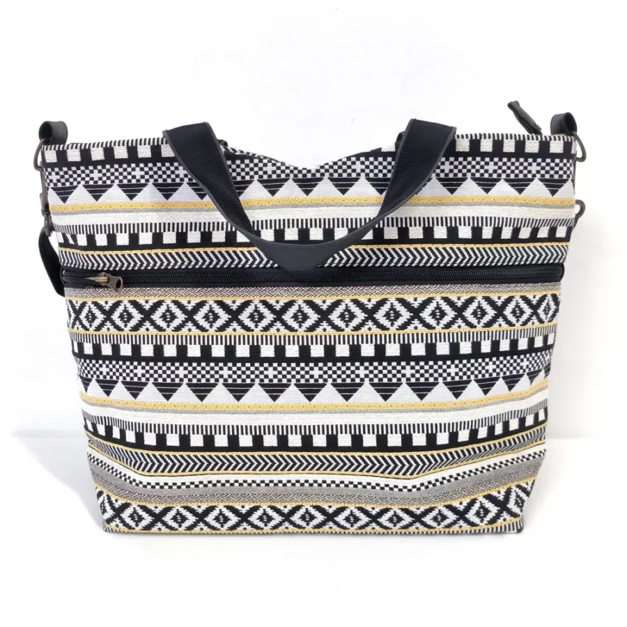 Cabas moyen format en jacquard imprimé Holbox – Image 3