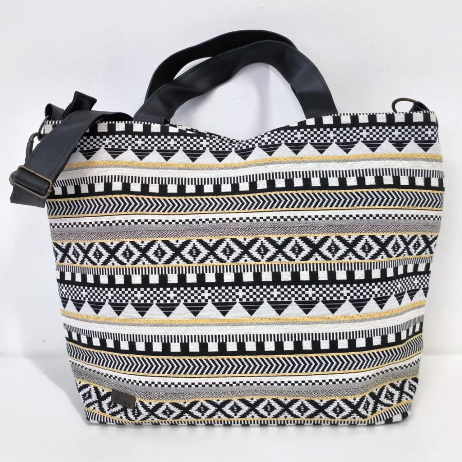 Cabas moyen format en jacquard imprimé Holbox
