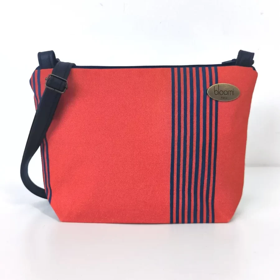 Petit sac en bandoulière Rayures orange