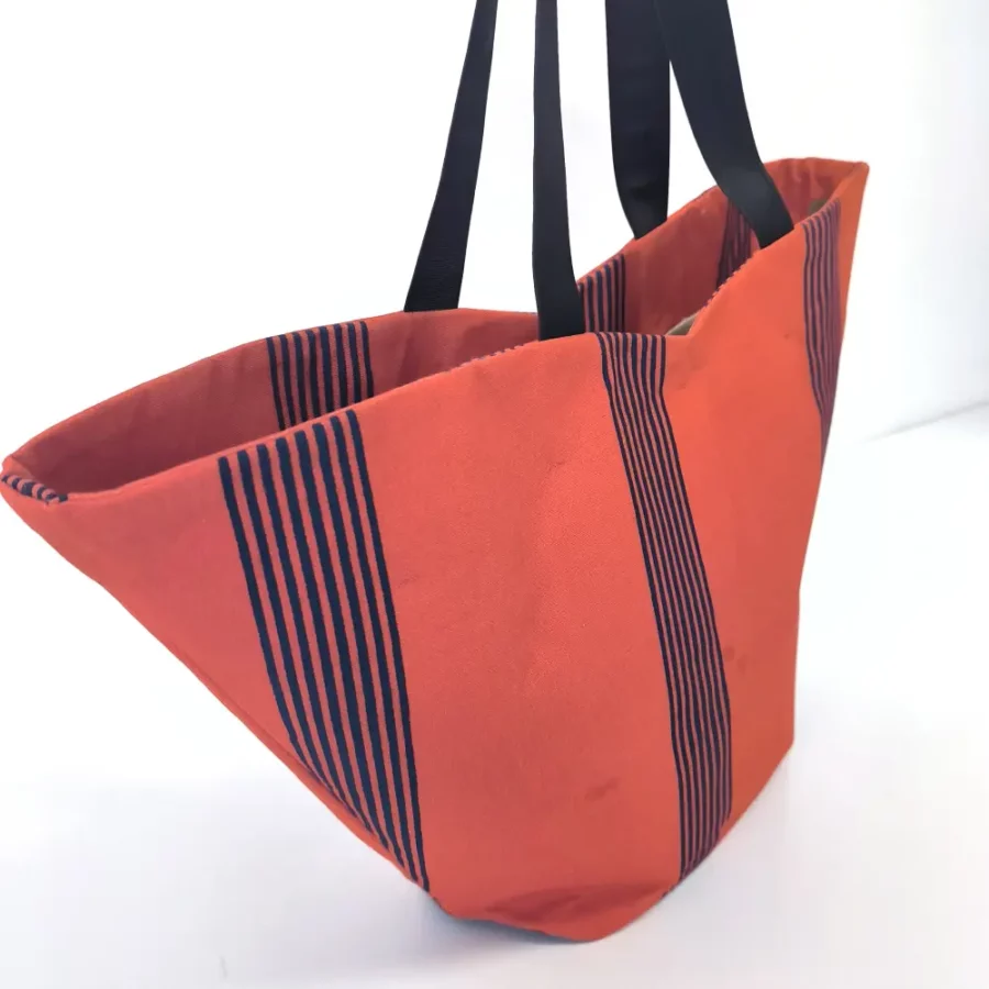 Grand  panier deux en un Rayures orange – Image 2