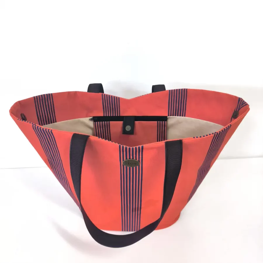 Grand  panier deux en un Rayures orange