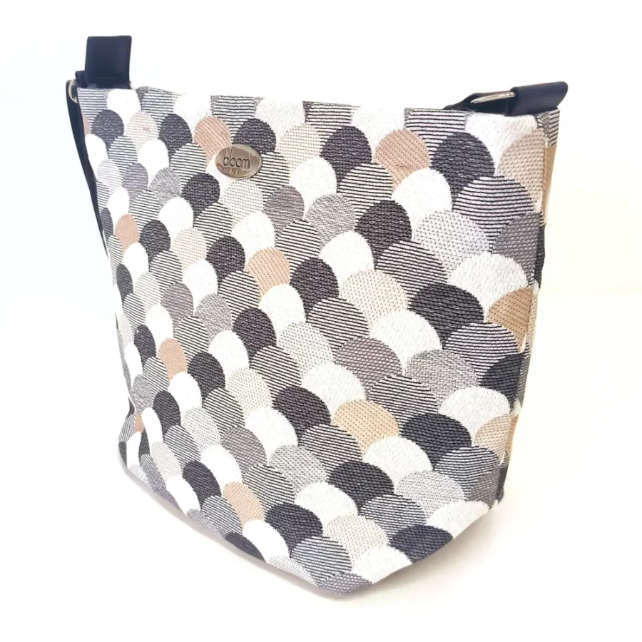 Sac moyen en bandoulière jacquard Mermaid gris – Image 3