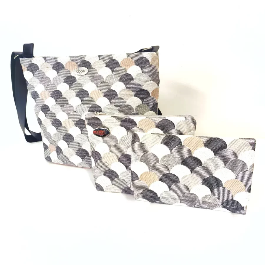 Sac moyen en bandoulière jacquard Mermaid gris – Image 5