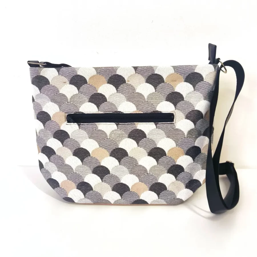 Sac moyen en bandoulière jacquard Mermaid gris – Image 2