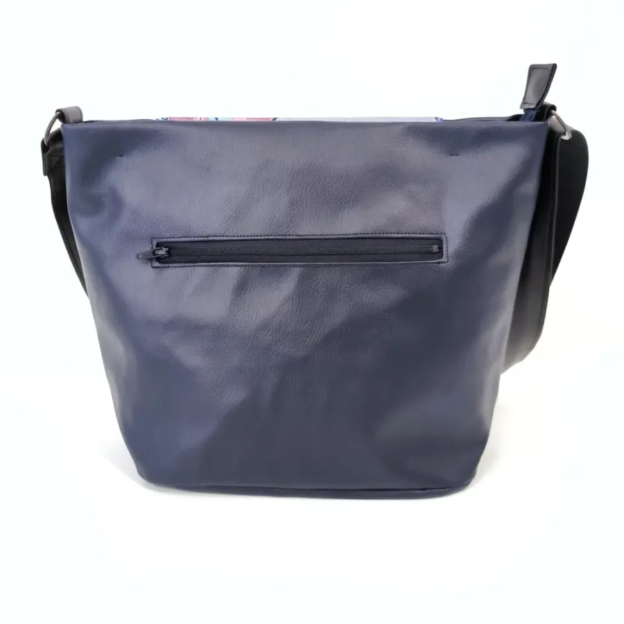 Sac moyen en bandoulière cuir vegan avec motif de Carpe précieuse – Image 4