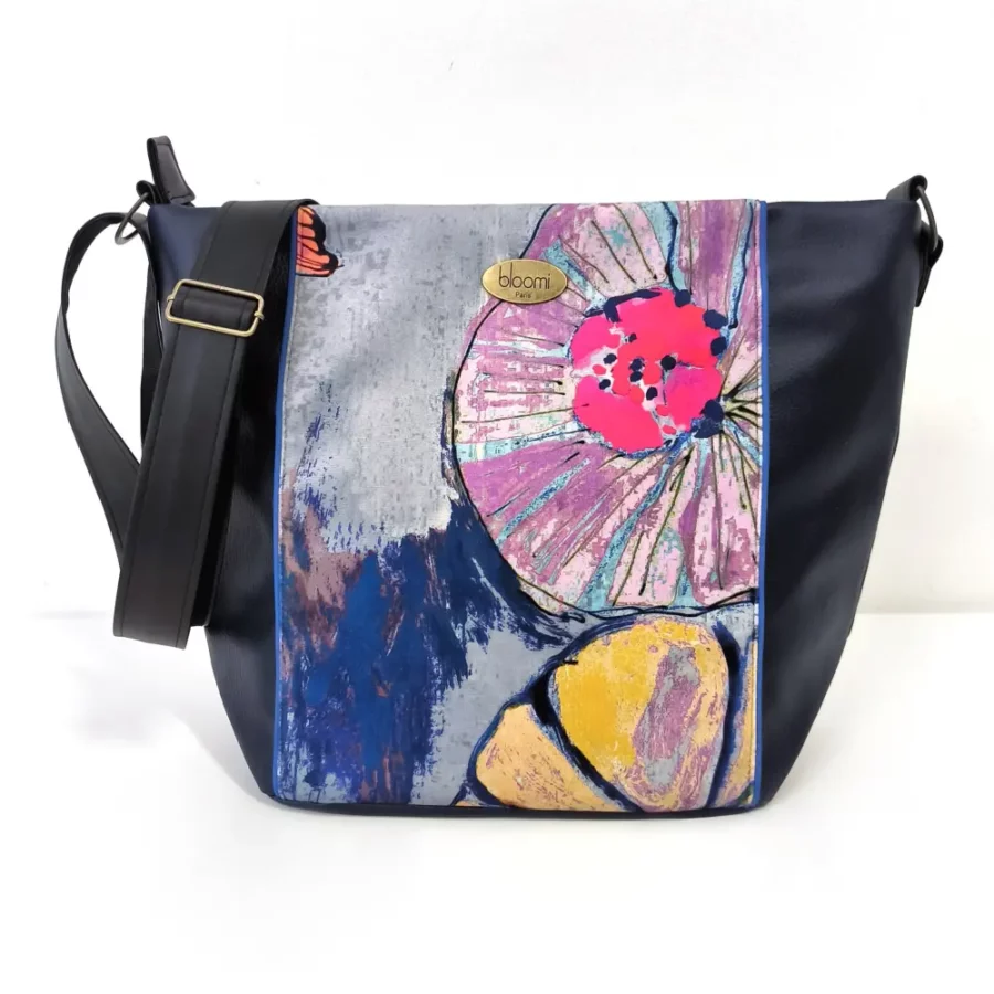 Sac moyen en bandoulière cuir vegan avec motif de Carpe précieuse – Image 2