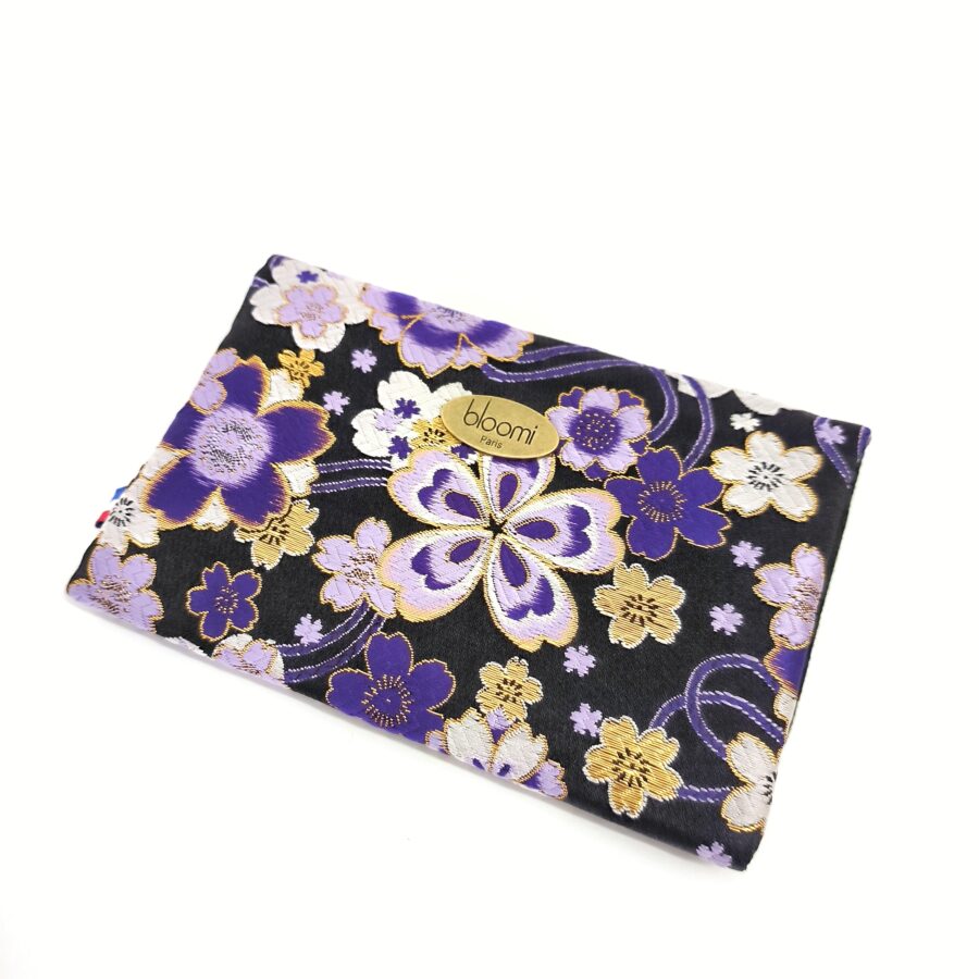 Portefeuille précieux en kimono de mariage Sakura violet vegan – Image 3
