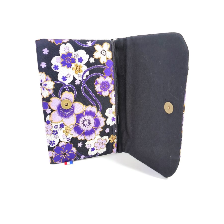 Portefeuille précieux en kimono de mariage Sakura violet vegan – Image 2