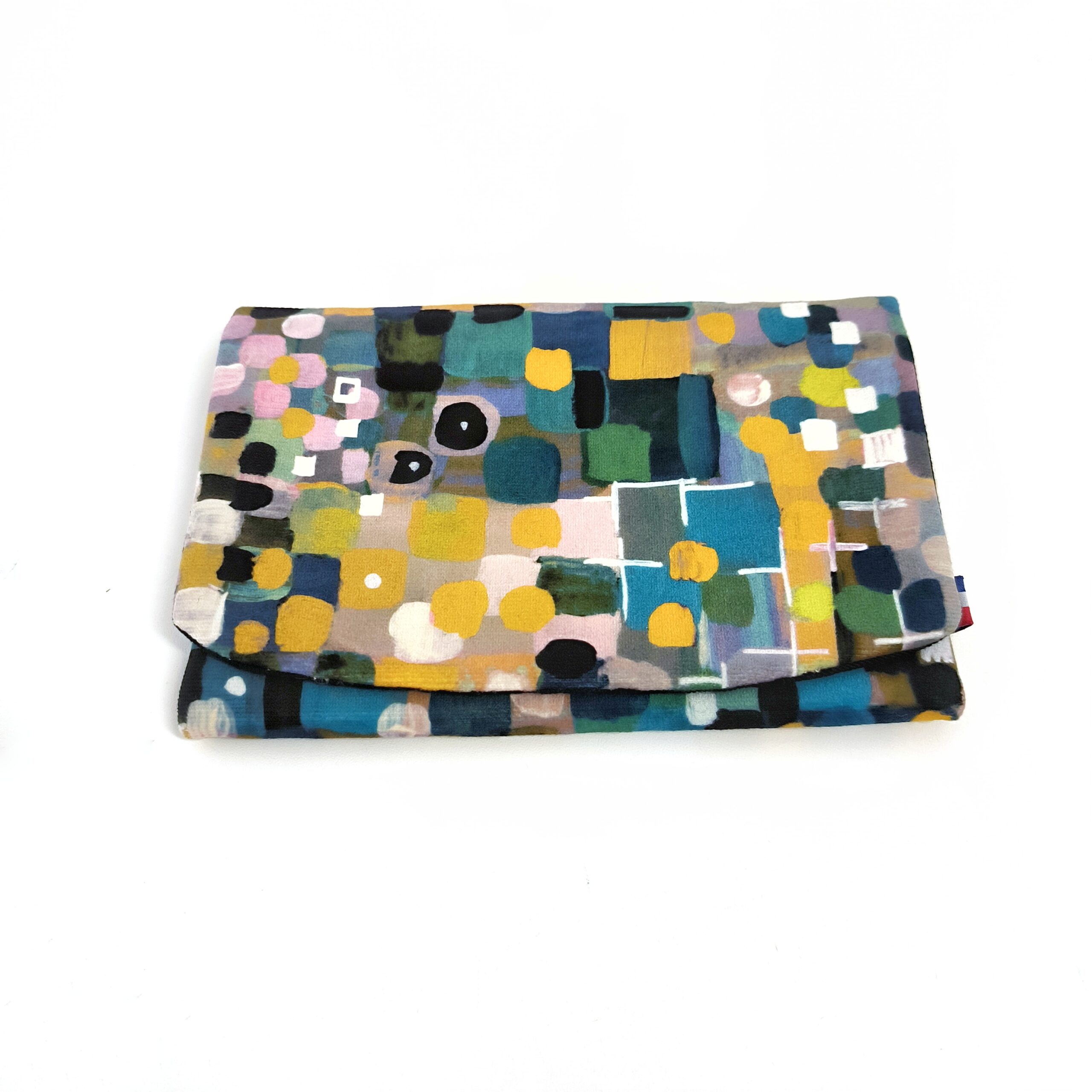 Portefeuille avec rabat aimanté Klimt en velours multicolor – Image 6