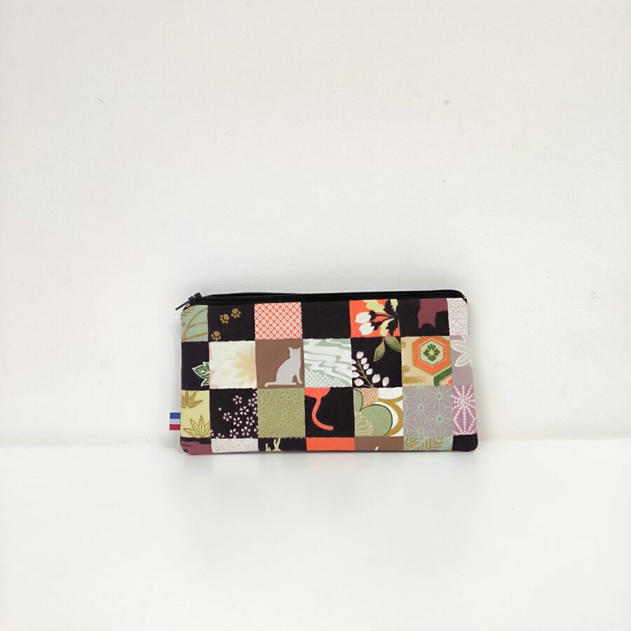 Trousse allongée chats Neko orange étui à lunettes – Image 2