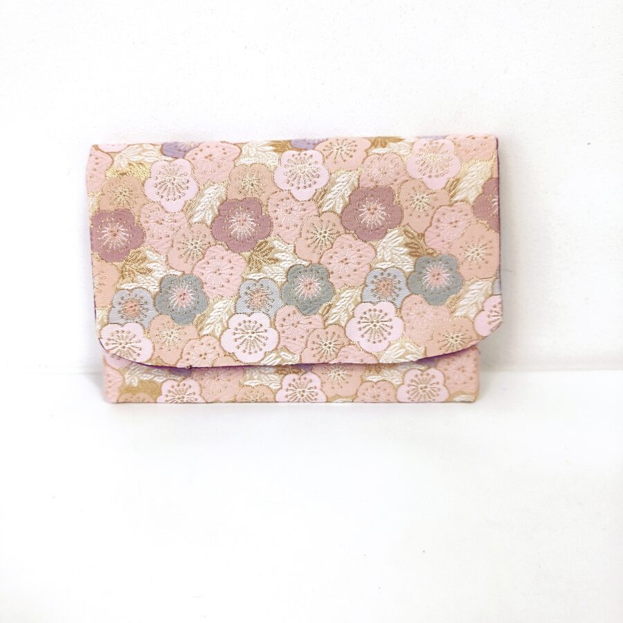 Portefeuille avec rabat aimanté en kimono précieux rose fleurs de cerisiers – Image 5