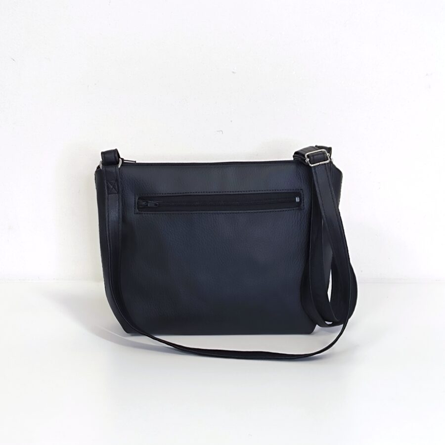 Petit sac bandoulière vegan motifs Chats Gris et vagues – Image 3