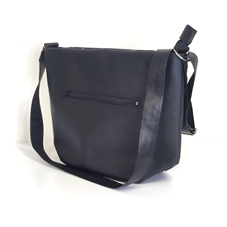 Sac Tote vegan bandoulière Chats Gris et vagues – Image 2
