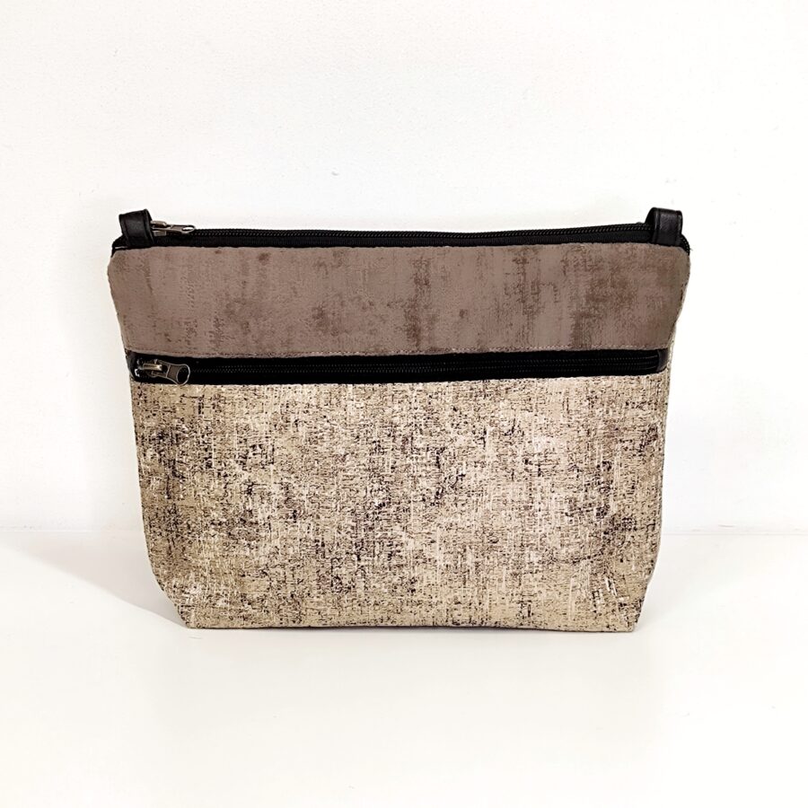Pochette bandoulière vegan dorée en  Fleurs japonaises or et noir – Image 6