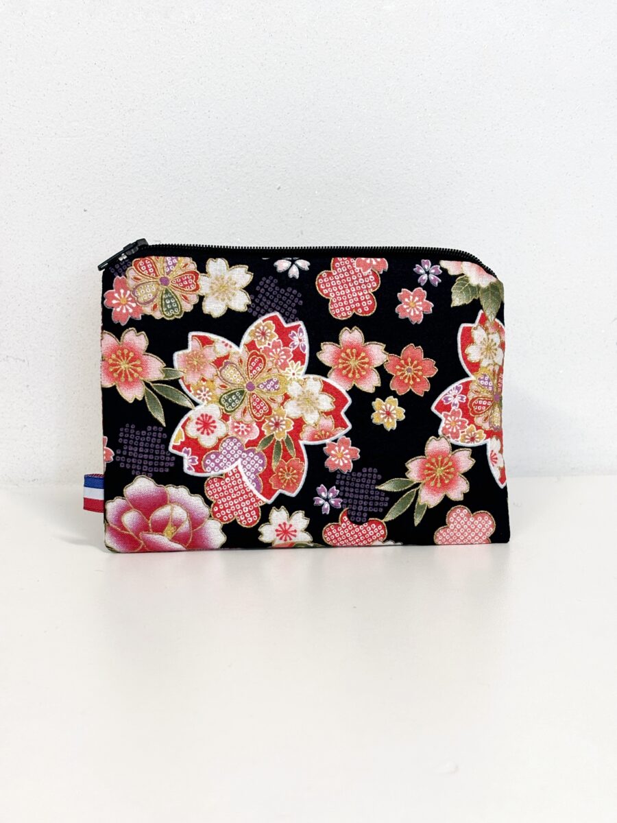 Grand porte-monnaie Kimono Rouge fleuri – Image 2