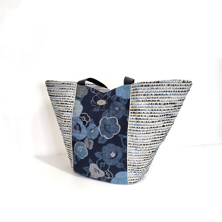 Panier 2-en-1 Tweedy Bleu vegan et fleurs japonaises bleues – Image 6
