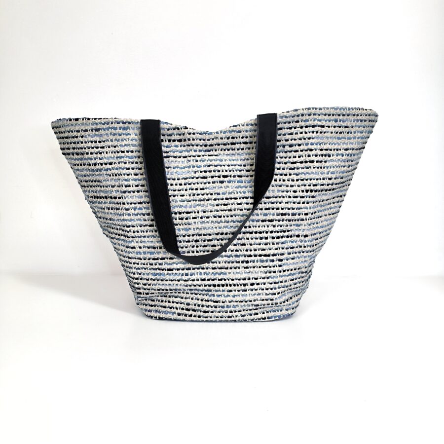 Panier 2-en-1 Tweedy Bleu vegan et fleurs japonaises bleues – Image 4