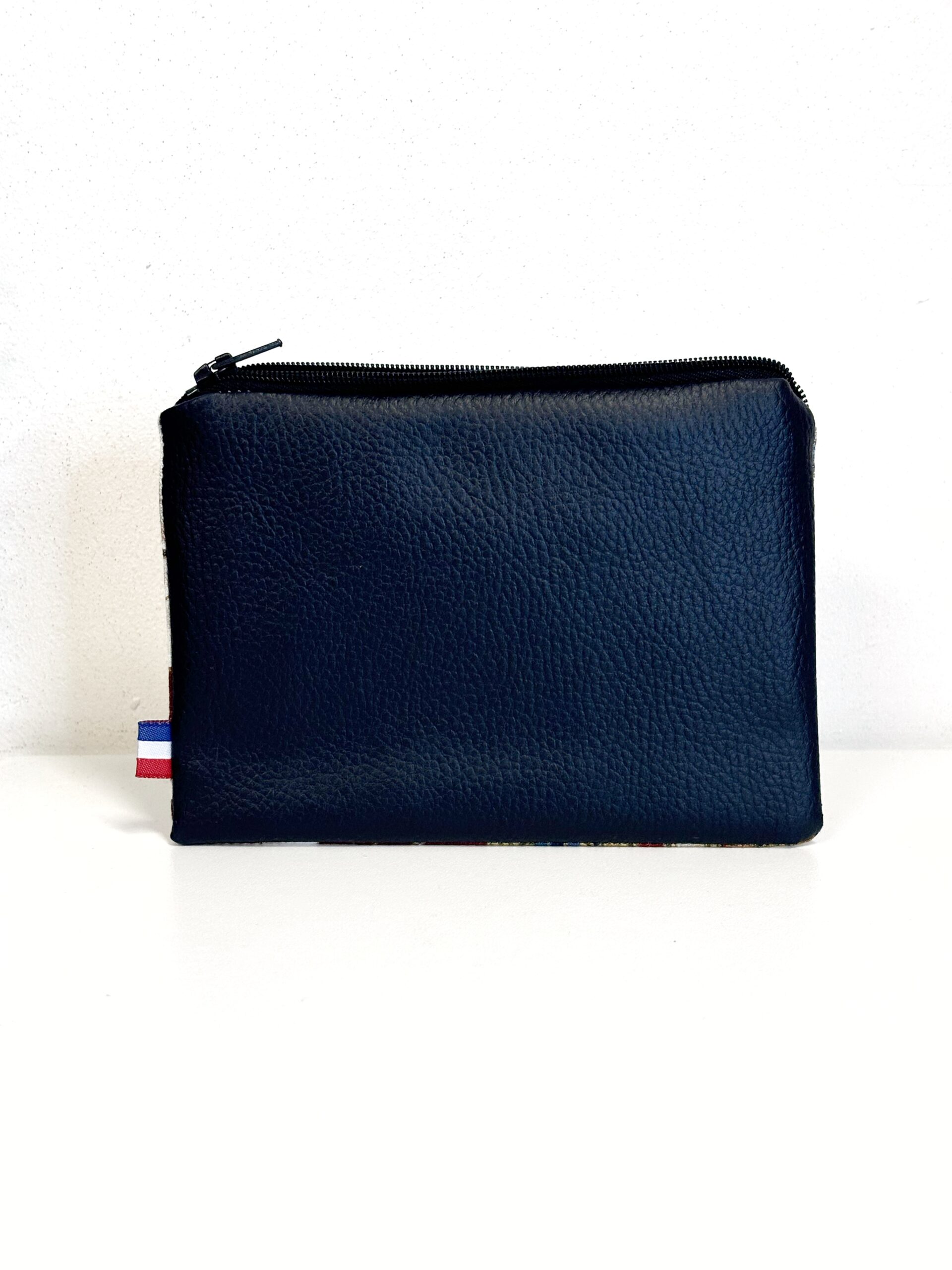 Grand porte-monnaie vegan Chats Bleu et cuir vegan marine – Image 2