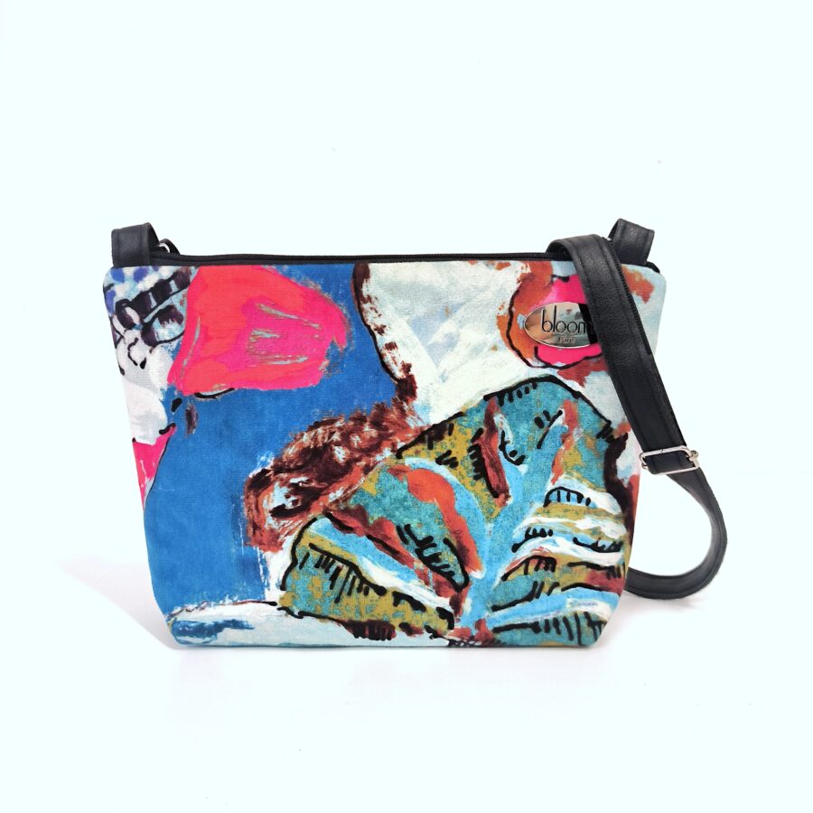 Petit sac bandoulière vegan Carpe velours précieux