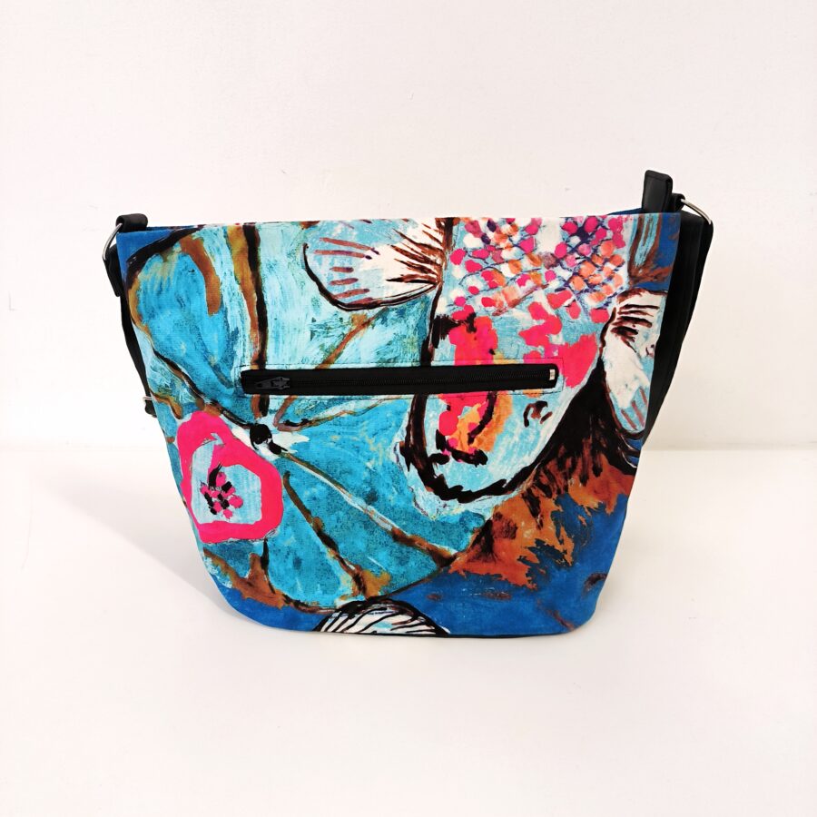 Sac moyen porté épaule et bandoulière en velours Carpe précieux – Image 2