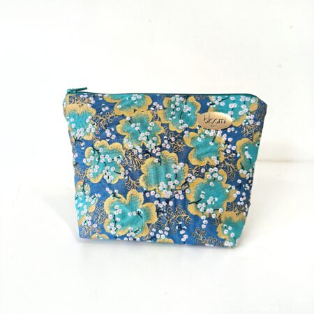 Petite trousse matelassée à maquillage Sakura turquoise