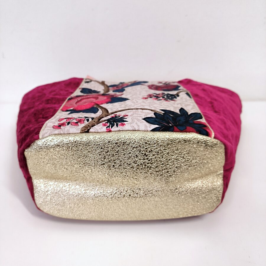 Grand  panier deux en un Persepolis velours fuchsia – Image 6
