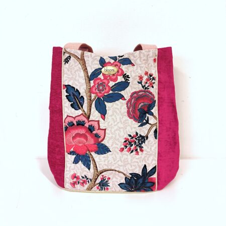 Grand  panier deux en un Persepolis velours fuchsia
