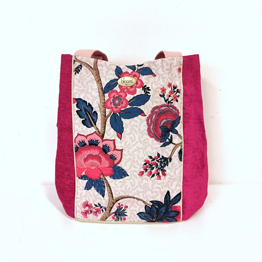 Grand  panier deux en un Persepolis velours fuchsia