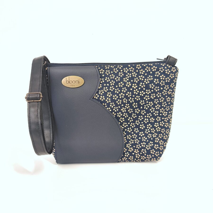 Petit sac en bandoulière vegan Sakura bleu marine – Image 4