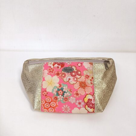 Banane moyenne en cuir vegan doré et kimono japonais sakura rose